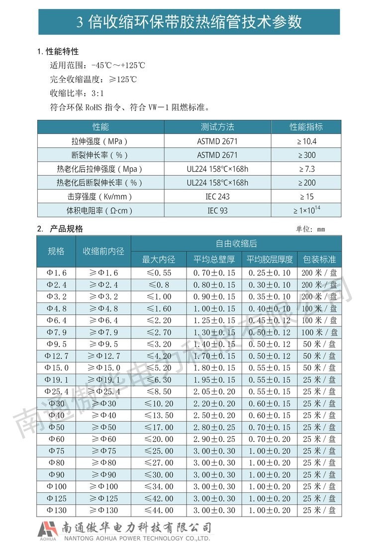 帶膠熱縮管Φ16雙壁熱縮管