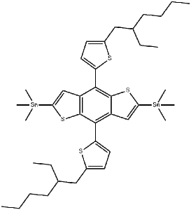 2,6-二(三甲基锡)-4,8-二(5-(2-乙基己基)噻吩基-2-)-苯并二噻吩 CAS：1352642-37-5 产品图片